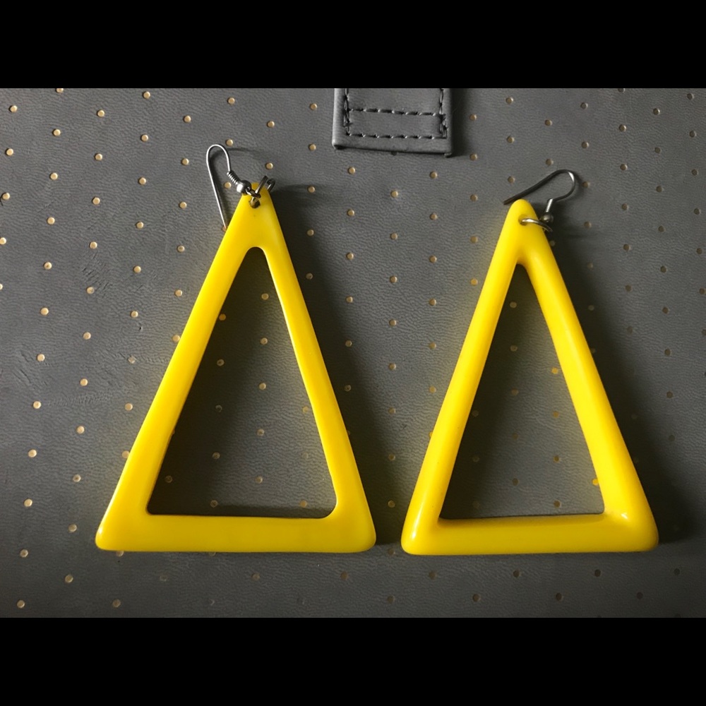 Yellow triangle Earrings